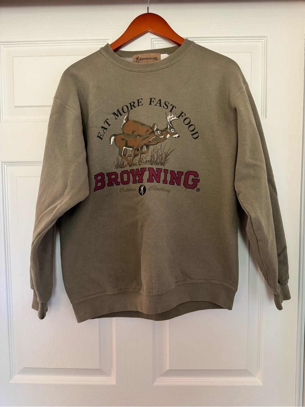 Browning Men's Olive Green Graphic Crewneck Sweatshirt